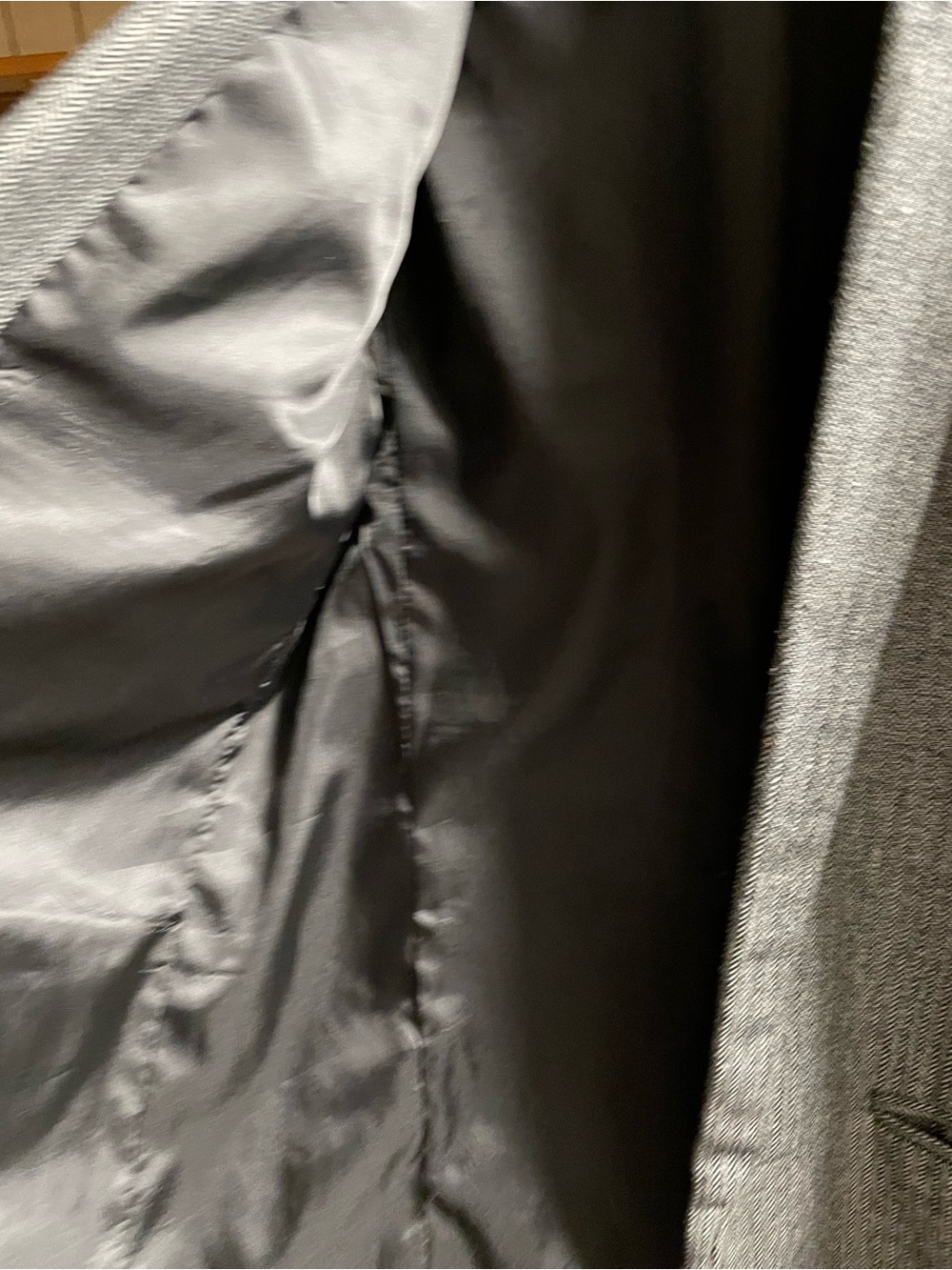 Zara Woman Herringbone Gray Open-Front Blazer L - Picture 3 of 6